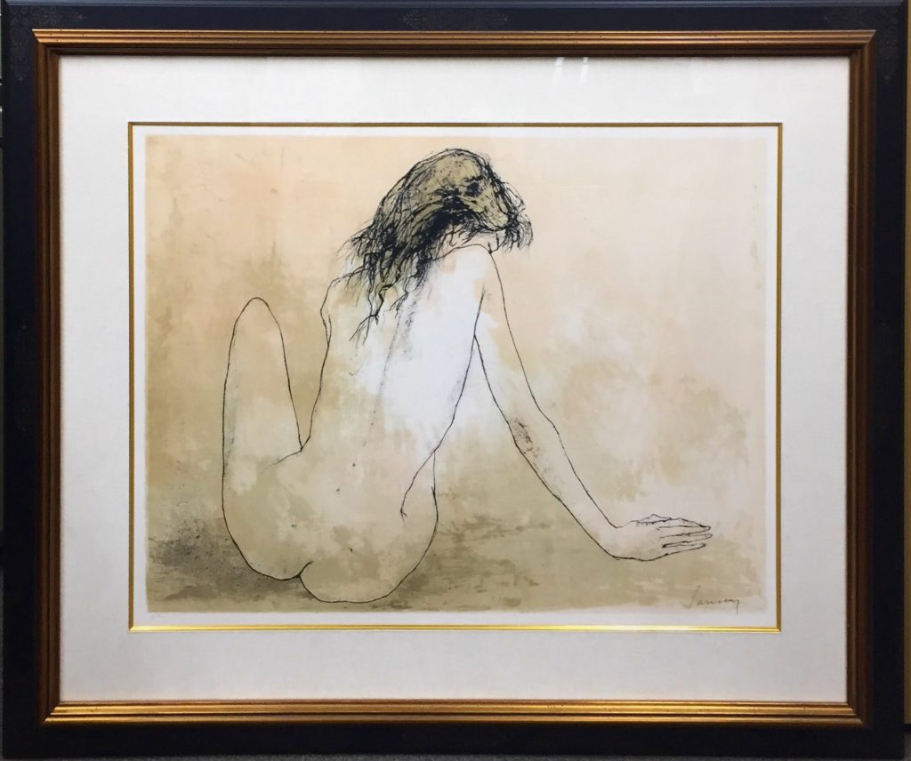 ジャンセン 後ろ向きの裸婦 リトグラフ 51x67cm 画廊アガティ